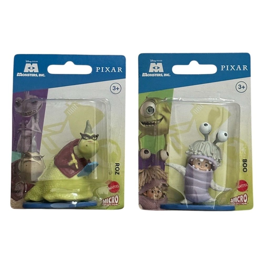 Monsters Inc Pixar Boo Roz Mattel Micro Collection 2" Mini‎ Figures Cake Topper